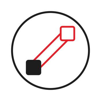 estilizado conexión emblema presentando geométrico formas y líneas dentro un resumido circular marco vector