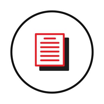 Stylized document icon presenting essential information in a minimalistic design surrounded by a vector