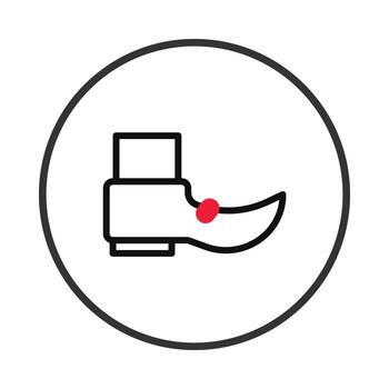 Stylized illustration portraying a simplified trigger mechanism with a red indicator inside a vector