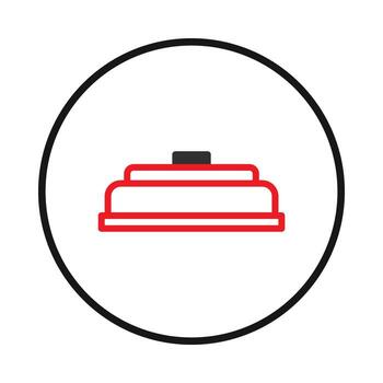 Stylized representation of a conceptual alarm bell symbol within a circular boundary is shown a vector