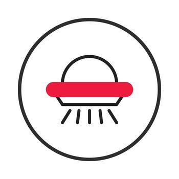 Stylized representation of unearthly visitation featuring a distinct spaceship design as an icon vector