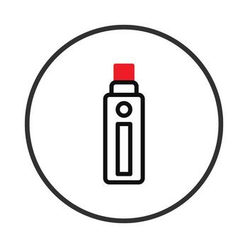 Stylized vaporizer icon within a circle presents a modern approach to smoke device representation vector