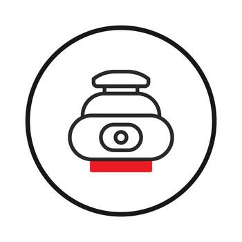 Stylized image depicting a minimalist design of an electrical device inside a circle vector