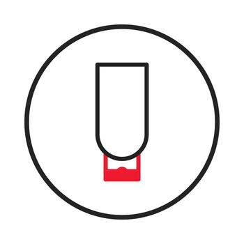 Stylized visual of a device concept with geometric simplicity within circular frame represents vector