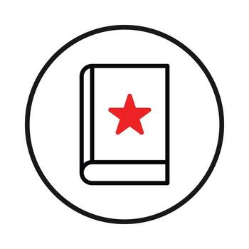 Symbolic representation of knowledge encapsulated in a book adorned with a star of distinction vector