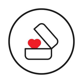 Symbolic representation of love unveiling a heart within a minimalistic box illustration vector