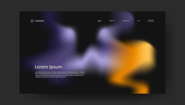 landing page abstract background with dark concept fluid design vector