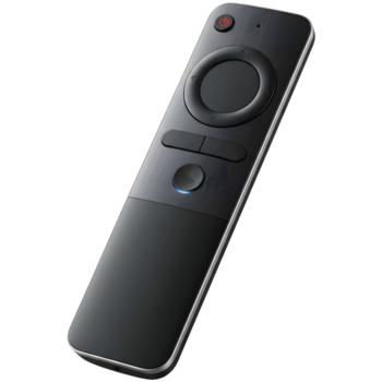 zwart modern afgelegen controle met circulaire navigatie knop en rood macht icoon png