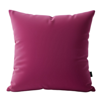 une Célibataire magenta carré oreiller avec une subtil texture et une petit étiquette sur le côté png