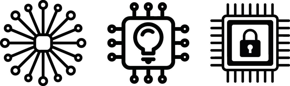 Digital intelligence, secure network, and innovative processing vector