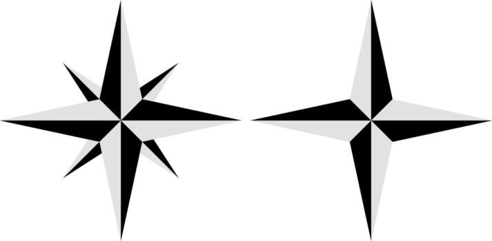 Wind rose retro design isolated. Compass navigation dial set icon vector