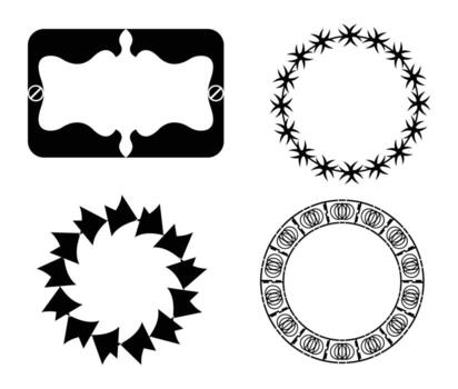 Abstract Circle And Square Shape Pattern Frame Set Illustration vector