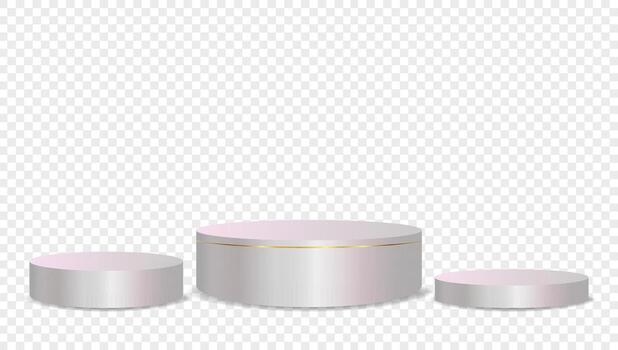 Podium white on transparent background 3d. Template Stand for product presentation studio showroom awards. Product display mockup. vector