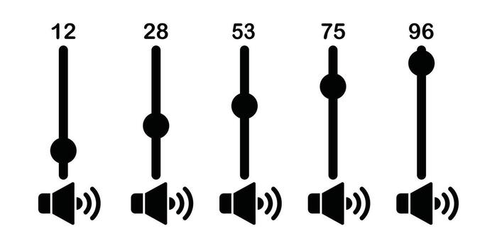 Volume control with different levels isolated on white background vector