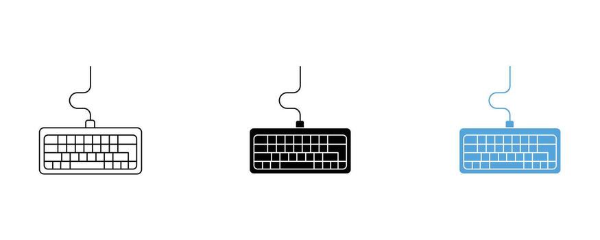 Keyboard icon isolated on white background representing computer input device vector