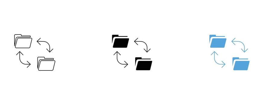 Folder sync isolated on white background, a simple icon for data management vector