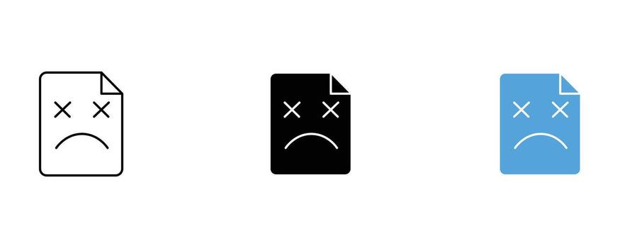 Error file isolated on white background, a symbol of problem and failure vector