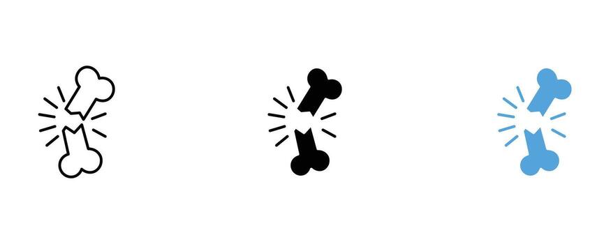 Broken bone icon isolated on white background representing a fracture vector