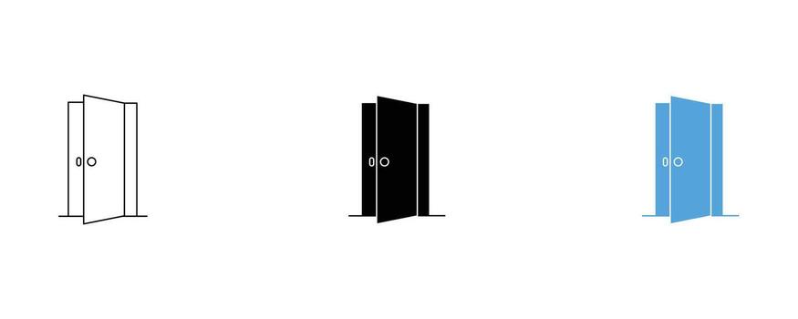 Door icon isolated on white background, a symbol of entry and exit point vector