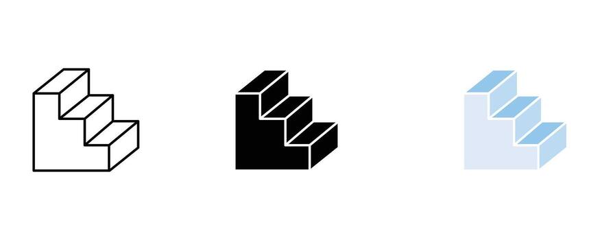 Isometric steps isolated on white background, representing progress and advancement vector