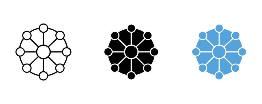 Circular network connection isolated on white background vector