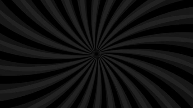 Black spiral radial rays background with vortex light pattern vector