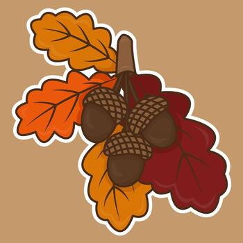 gráfico roble rama con bellotas y hojas. lineal Arte botánico diseño para impresión en tela y papel vector