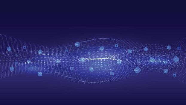 Digital security network image with icons vector