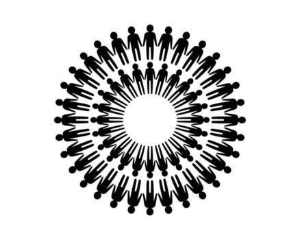 diverso grupo de personas participación manos en un circulo representando unidad y comunidad conexión vector