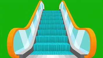 rulltrappa animering på grön skärm för visuell effekter och rörelse grafik projekt. video