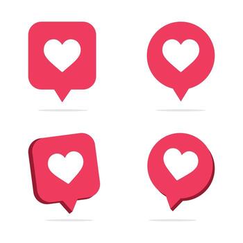Pink Heart Location Pin Like Notification Icon for Social Media and UI vector