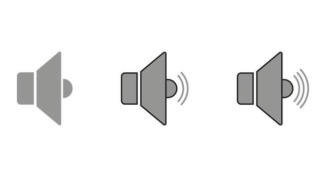 Minimal flat speaker and volume icon with sound waves, scalable for UI, apps, presentations. vector