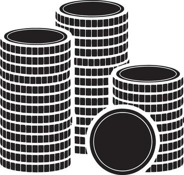 Stacks of transparent and white mosaic cylinders with a top view vector