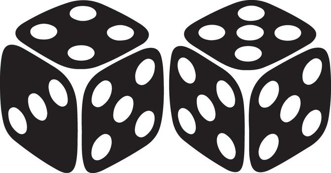 Two transparent dice showing different numbers vector