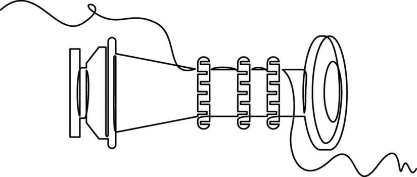 uno línea Arte triple propósito boquilla ilustración. línea arte, uno continuo línea, simple, mano dibujado y bosquejo estilo. para iconos, símbolos, señales o logos vector