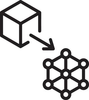 cubo transforma dentro red estructura vector