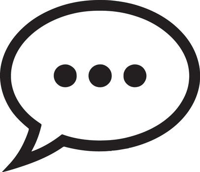 Simple transparent and white speech bubble icon with three dots vector