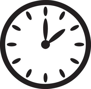 Simple analog clock face showing two o clock vector