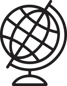 Simple line drawing of a globe on a stand vector