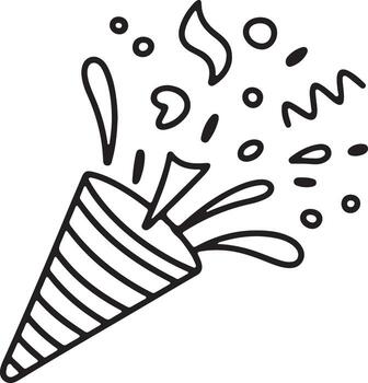 mano dibujado papel picado corchete explotando con celebracion vector