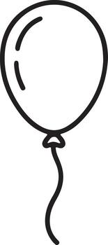 Simple hand drawn outline of a balloon with a string vector