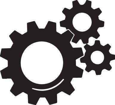 Interlocking gears symbolizing mechanical systems and collaboration vector