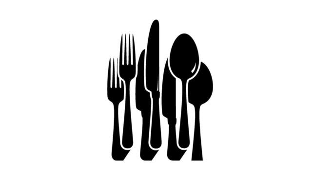 Elegant cutlery set arranged on a white table showcasing a modern and minimalist design for a sophisticated dining experience creating a clean aesthet vector