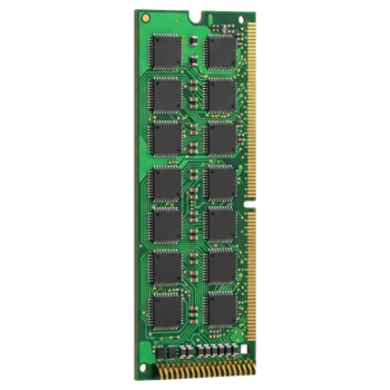 DDR4 RAM Stick With Integrated Memory Chips, Cut Out, Clipping Path, Isolated on a Transparent Background. png