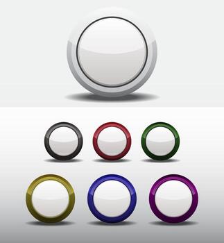 Glossy Circular Buttons Collection vector