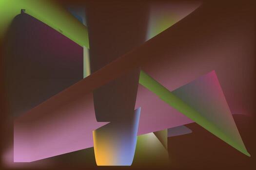Abstract geometric shapes with gradient lighting and shadow play vector