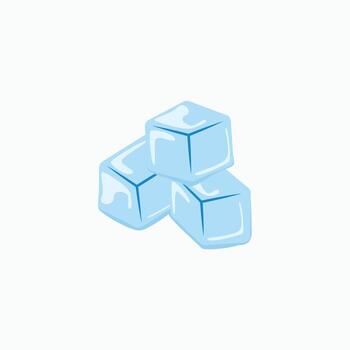 A dynamic stack of ice cubes with early melting details. Ideal cartoon graphic for summer drinks, coldness, heatwave, and refreshment concepts. Isolated vector