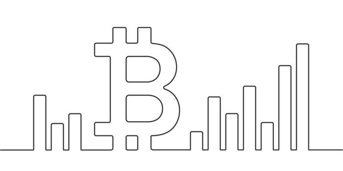 Bitcoin chart. Electronic money. Payment system. Business concept. vector