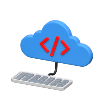 3d ilustração do nuvem codificação, nuvem programação e rede desenvolvimento png