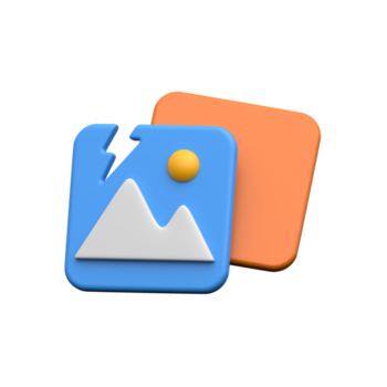 3d Bild Symbol mit Riss zeigen Bild Wird geladen Fehler png